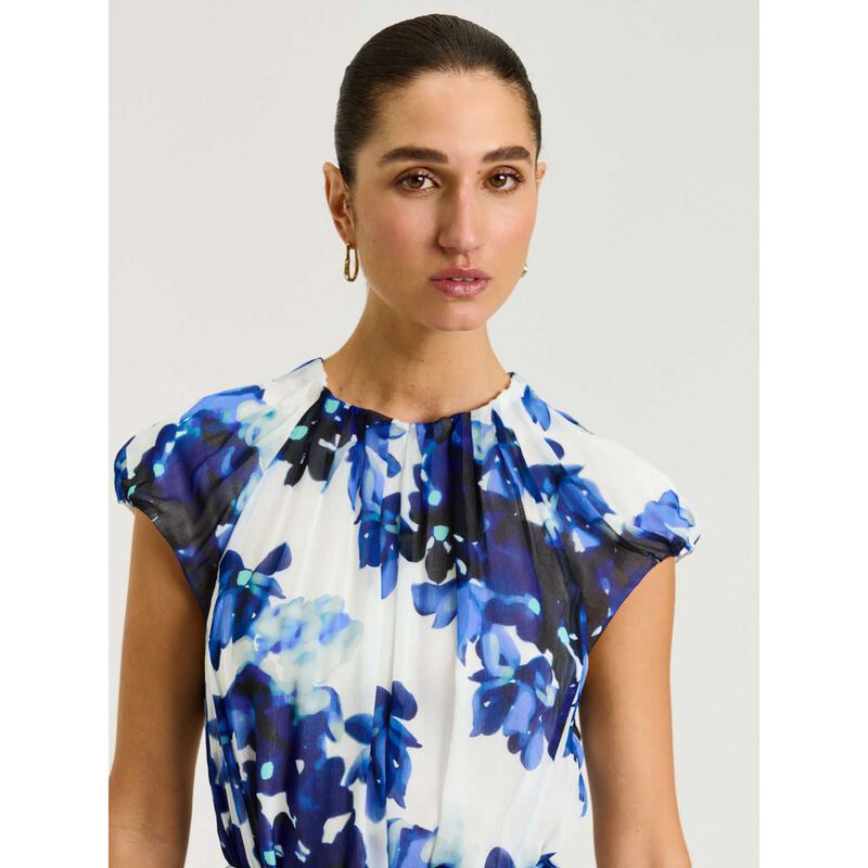 Veronika Maine Ivory Climbing Vine Belted Midi Dress image number 2